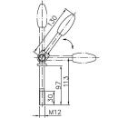 Poignée en T pour pince avec joint, tube Ø 60 mm