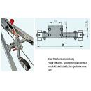 Traverse de la roue de support pour liaisons de traction V - 3500 kg Longueur: 515/535 mm