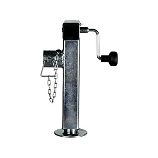 Pied de support avec manivelle, galvanisé, tube Ø 60 x 4 mm carré
