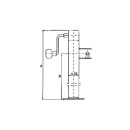 Pied de support avec manivelle, galvanisé, tube Ø 60 x 4 mm carré A 535 mm, B 400 mm, course 365 mm