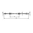 Câbles AL-KO Bowden pour amovibles + réglables en hauteur AE HL 1000 mm / GL 1280 mm, C 6 mm, E M12 droite, D M12 gauche