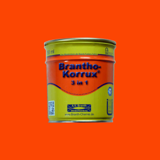 Brantho Korrux "3 en 1" bidon de 0,75 litre orange pur RAL 2004