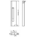 Serrure en aluminium avec butée hauteur 400 mm, gauche