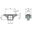 Équerre de support AL-KO pour serrage F / G: 100 x 100, A160 B21 C13 D60 E100