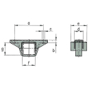 Équerre de support AL-KO pour serrage F / G: 60 x 60, A160 B15 C13 D50 E-