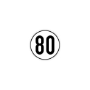 Film PVC Speed ??Sign blanc / noir 80 km / h