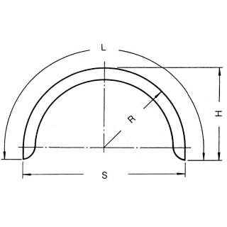 Profil de garde-boue à un essieu 12/40 B220 R330 L1065 S660 H345