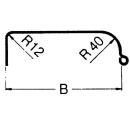 Profil de garde-boue mono-axe 12/40 embase angulaire embase angulaire B240 L1300 S860 H395