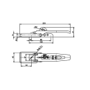SPP - serrure excentrique, ZB-01A, 210 mm, support plat, galvanisé