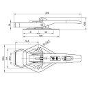 SPP - serrure excentrique, ZB-05A, 225 mm, support plat, galvanisé