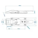 SPP - verrou à languette, ZB-09A, 267 mm, support plat, galvanisé