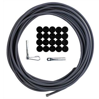 Kit de fixation pour bâches Corde extensible 15m, 30 boutons ronds, 2 terminaisons de corde