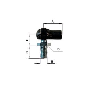 Têtes dangle (acier) pour ressorts à gaz, ressorts à gaz (B) M8 / (F) M8 / (A) 19 mm / SW13