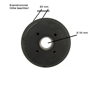 Tambour de frein adapté pour Knott 200 x 50, RA : 100 x 4 trous, type 20-2425/1