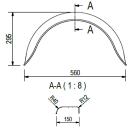 De Haan - garde-boue pour véhicules à un essieu HR 1556, H 1509/12, L 150 / S 560 mm