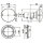 Feu stop, BRS 710-W, verre transparent, prise centrale, coudé